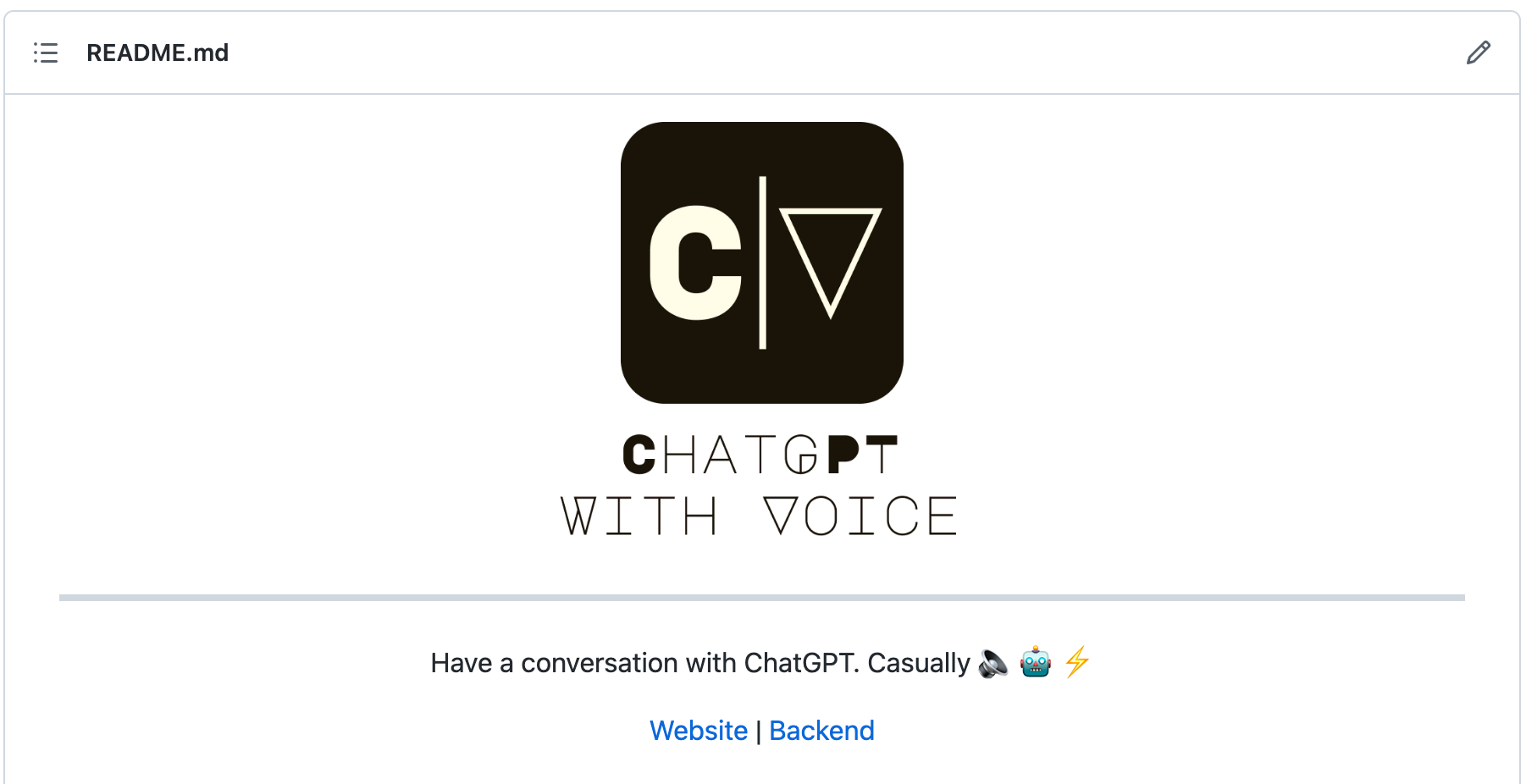 ChatGPT With Voice logo in light mode